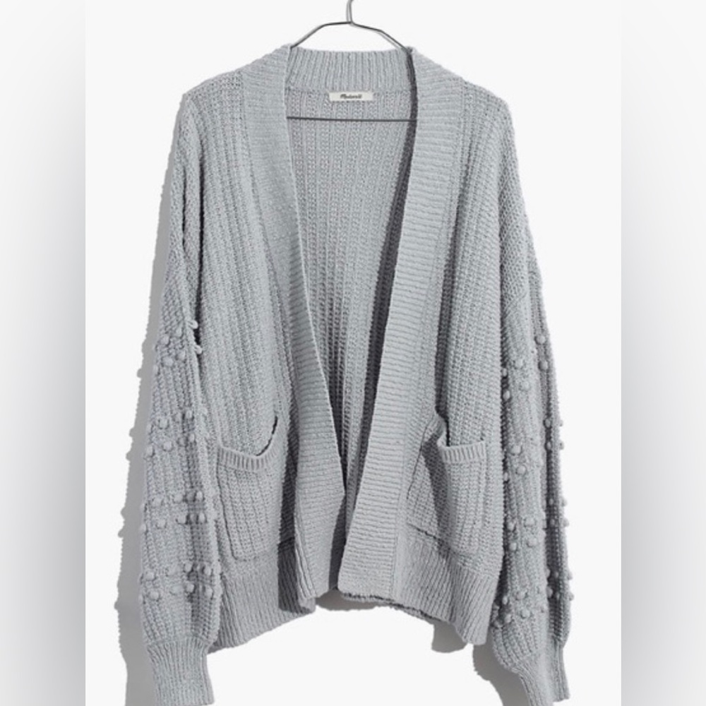 Madewell bubble sleeve sweater - gray - size XS.